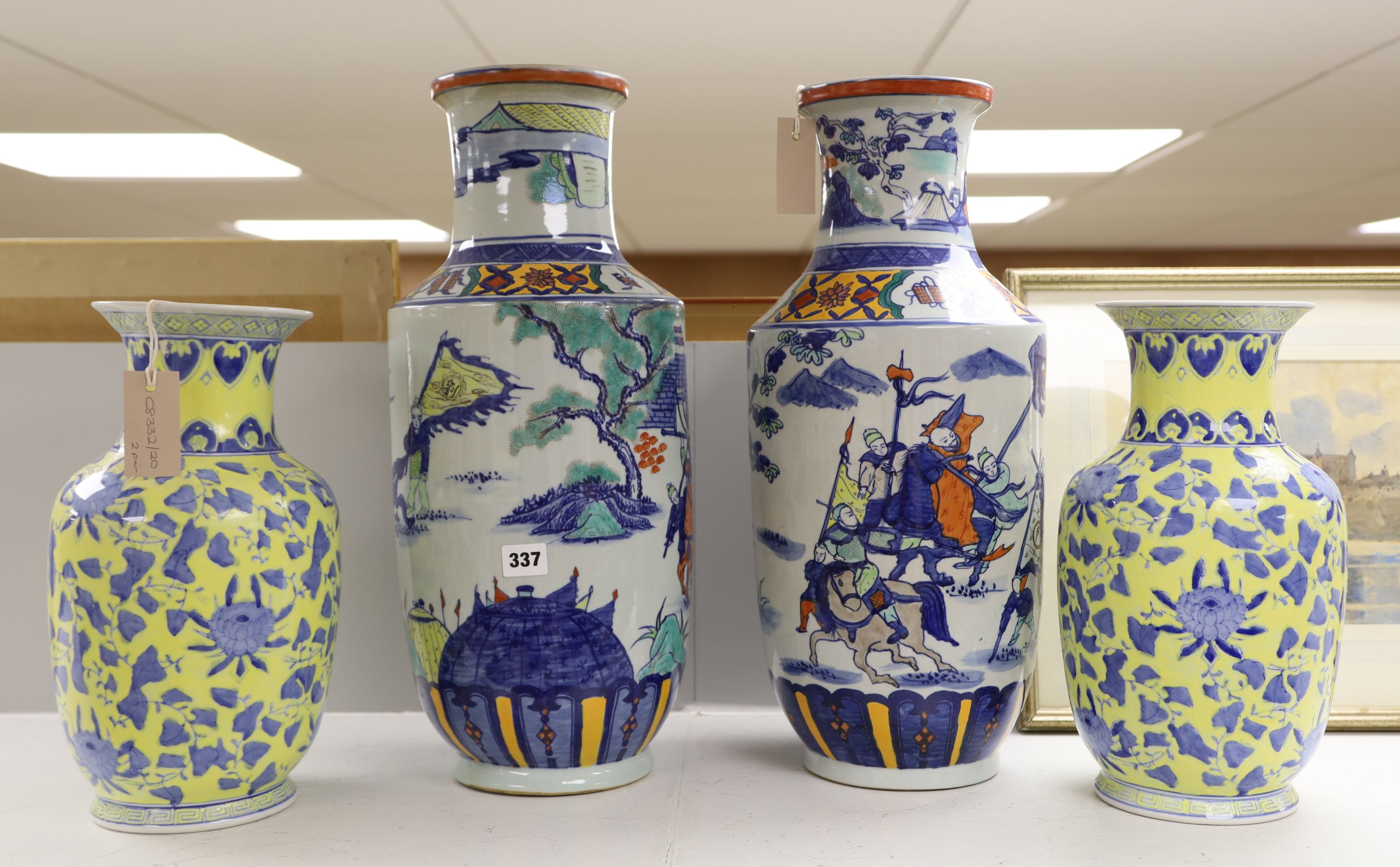 Two pairs of Chinese vases, height 53cm